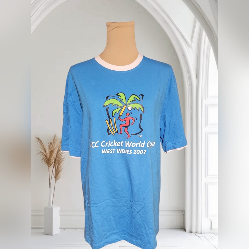 Blue ICC Cricket World Cup 2007 T-Shirt